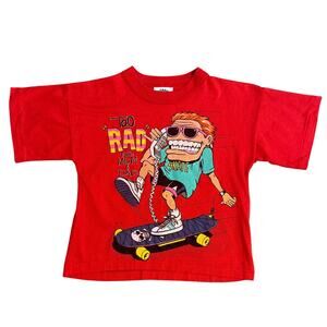 VTG Kids Skateboarding Shirt Too Rad Single Stitch Tomorrow’s Generation USA 6/8